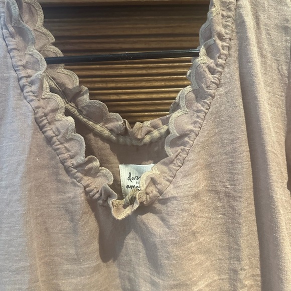 Dazed but Amazed Linen Slip Dress, NEW! - Picture 3 of 4